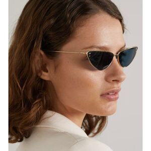 NEW Dior MISSDIOR B1U H4B0 Gunmetal Blue Unisex Metal Cat Eye Sunglasses